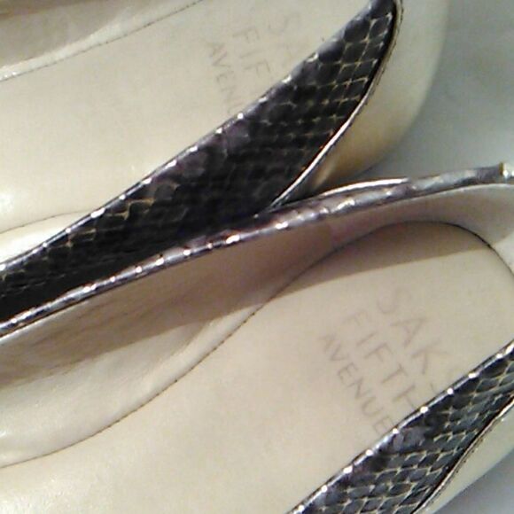 Saks Fifth Avenue Snake Embossed Flats - Picture 10 of 12